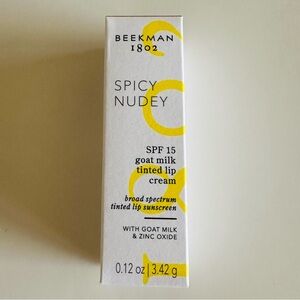 New! Beekman 1802 Spicy Nudey Lip Cream SPF 15